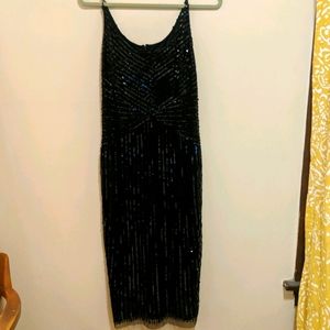 Adrianna Papell black sequined dress